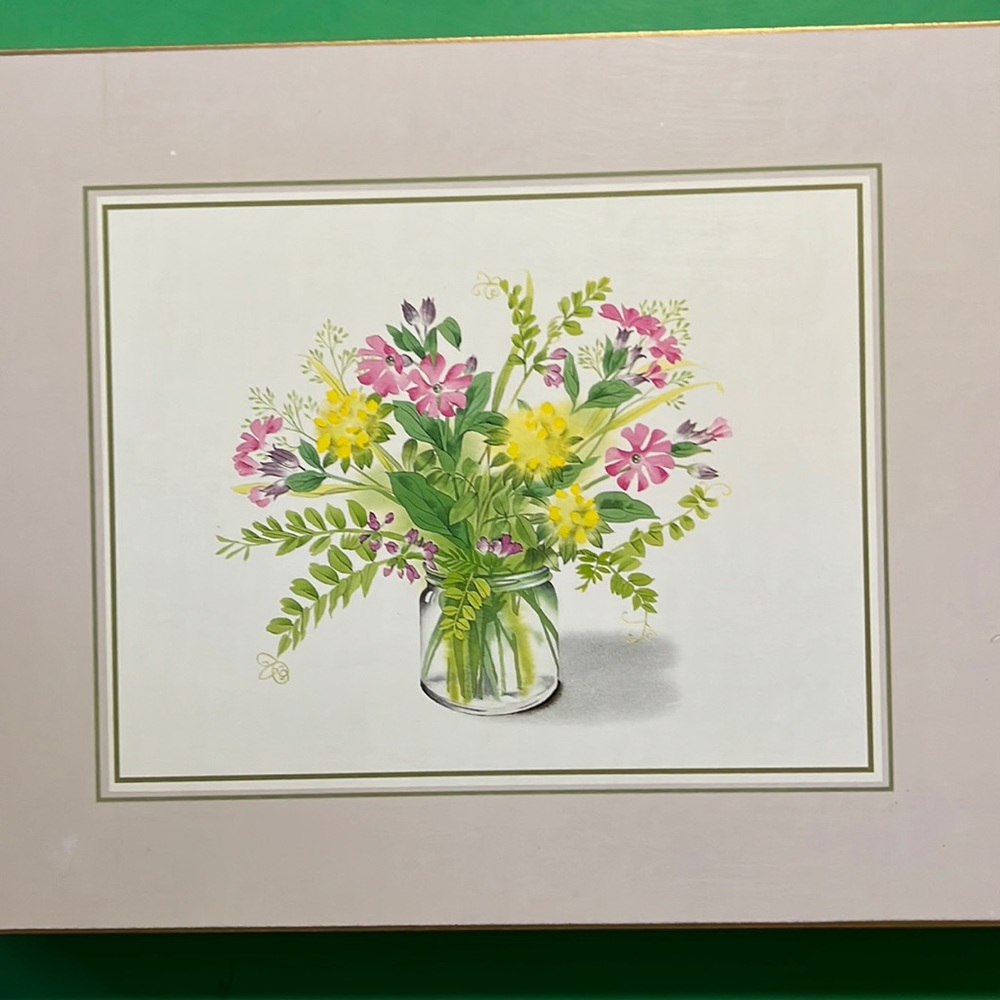 Vintage Clover leaf beautiful placemats made with cork backings Set of 6